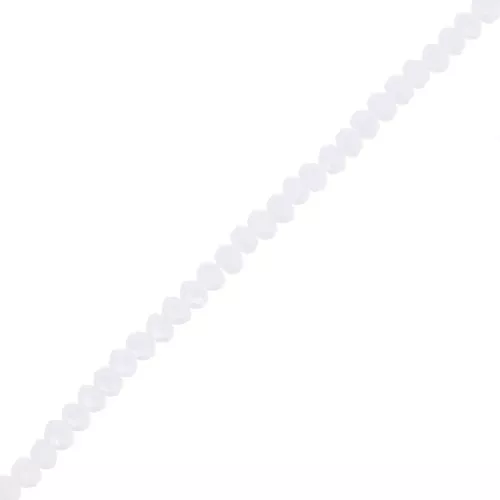 Perle sfaccettate rotonde - rotonde appiattite - 4,5x3,5 mm Bianco Opaco x34cm