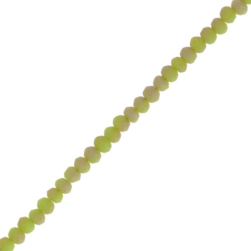 Perline schiacciate sfaccettate mm. 3x2 mm Pale Green Frosted x45cm