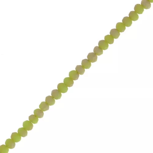 Perline schiacciate sfaccettate mm. 3x2 mm Pale Green Frosted x45cm
