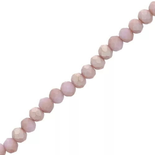 Perline tonde sfaccettate - Tondo appiattito 3,5x3mm Viola medio smerigliato x35cm