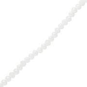 Perle sfaccettate rotonde - rotonde appiattite - 4x3,5 mm Bianco Opaco x40cm