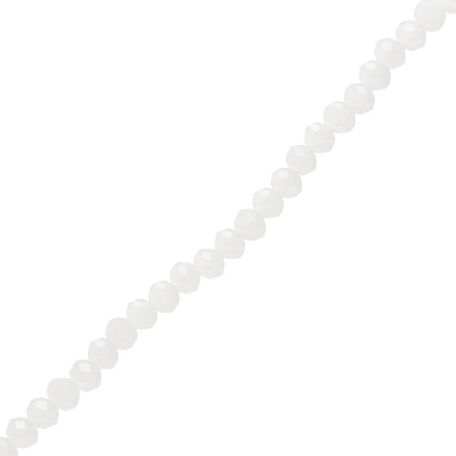 Perle sfaccettate rotonde - rotonde appiattite - 4x3,5 mm Bianco Opaco x40cm