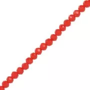 Perles rondelles facettées - rondes aplaties - 4x3.5 mm Light Coral x44cm