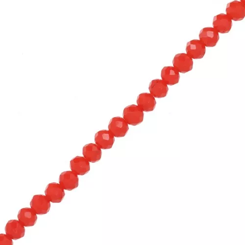 Perla sfaccettata rotonda - rotonda appiattita - 4x3,5 mm Corallo chiaro x44cm