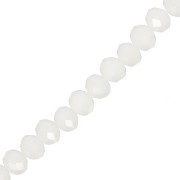 Perle sfaccettate rotonde - rotonde appiattite - 8x6 mm Bianco Opaco x40cm|raw }}