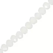 Perle sfaccettate rotonde - rotonde appiattite - 8x6 mm Bianco Opaco x40cm