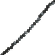 Perline schiacciate sfaccettate mm. 3.5x3 mm  Blu notte Frosted x34cm|raw }}