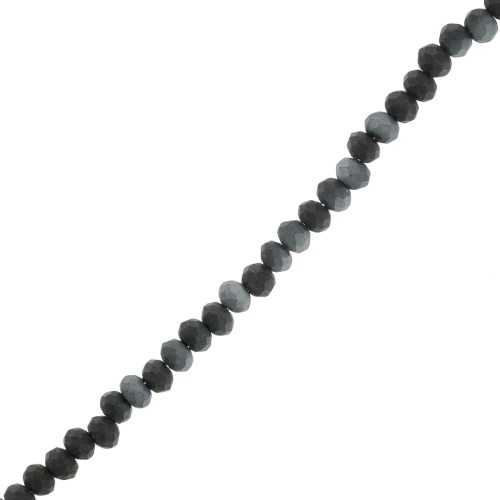 Perline schiacciate sfaccettate mm. 3.5x3 mm  Blu notte Frosted x34cm