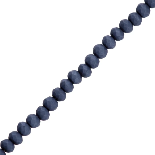 Perline schiacciate sfaccettate mm. 3.5x3 mm  Blu notte Frosted x34cm