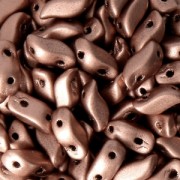 StormDuo 2-hole in vetro di Boemia 3x7 mm Light Copper Mat x50