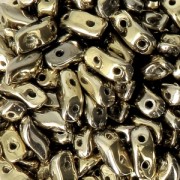 StormDuo 2-hole in vetro di Boemia 3x7 mm Full Dorado x50