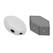 Perle in vetro Paros® par Puca® 7x4mm Opaque White x10g