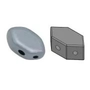 Perle in vetro Paros® par Puca® 7x4mm Opaque Blue Ceramic Look x10g