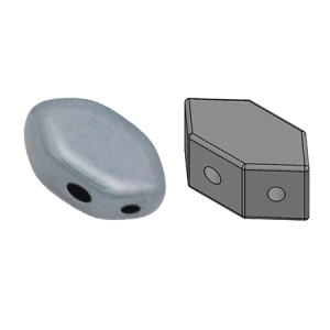 Perle in vetro Paros® par Puca® 7x4mm Opaque Blue Ceramic Look x10g