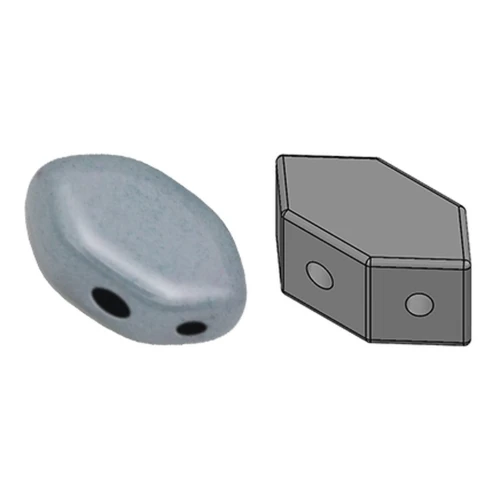 Perle in vetro Paros® par Puca® 7x4mm Opaque Blue Ceramic Look x10g