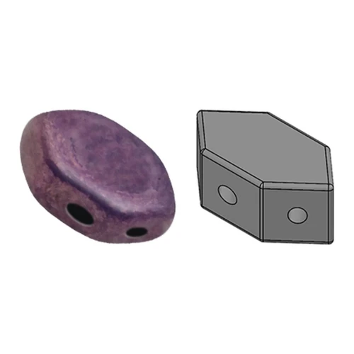 Perle in vetro Paros® par Puca® 7x4mm Opaque Luster Amethyst x10g