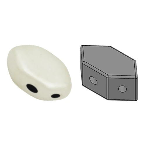 Perle in vetro Paros® par Puca® 7x4mm Opaque White Ceramic Look x10g
