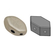 Perle in vetro Paros® par Puca® 7x4mm Beige Metallic Mat x10g|raw }}