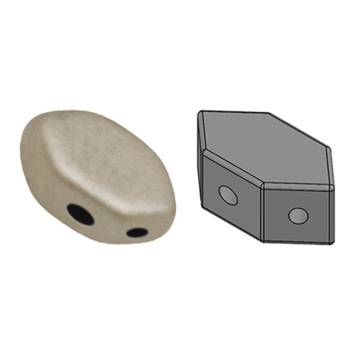 Perle in vetro Paros® par Puca® 7x4mm Beige Metallic Mat x10g