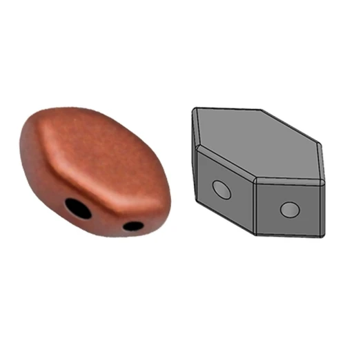 Perle in vetro Paros® par Puca® 7x4mm Red Copper Mat x10g