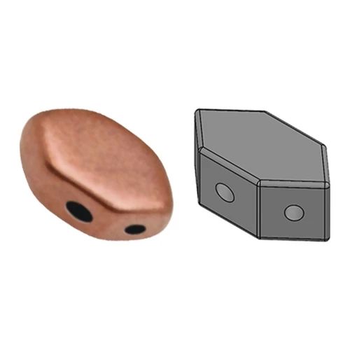Perle in vetro Paros® par Puca® 7x4mm Light Copper Mat x10g