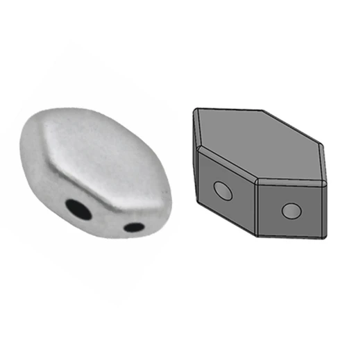 Perle in vetro Paros® par Puca® 7x4mm Silver Mat x10g