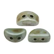 Perle in vetro Kos® par Puca® 6x3mm Blue/Vert Gris Marbré x10g