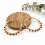 Orecchini in metallo da decorare 50x1.9mm Placcatura argento fino x2