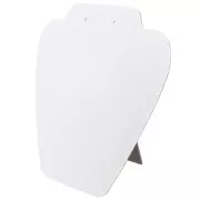 Espositore arrotondato porta collana 19x21 cm - imitazione velluto - Bianco x1