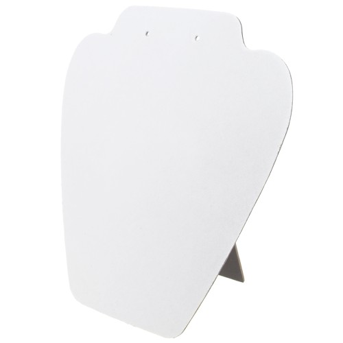 Espositore arrotondato porta collana 19x21 cm - imitazione velluto - Bianco x1