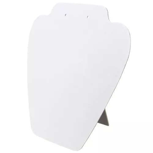 Espositore arrotondato porta collana 19x21 cm - imitazione velluto - Bianco x1