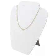 Espositore arrotondato porta collana 19x21 cm - imitazione velluto - Bianco x1