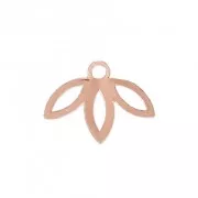 Ciondolo traforato foglia esclusiva Perles & Co 9mm oro rosa