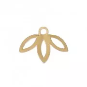 Ciondolo traforato foglia esclusiva Perles & Co 9mm dorato con oro fino