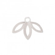 Ciondolo traforato foglia esclusiva Perles & Co 9mm Placcatura argento fino