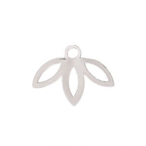 Ciondolo traforato foglia esclusiva Perles & Co 9mm Placcatura argento fino