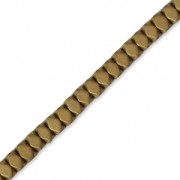 Mini-ematiti sintetiche rondelle sfaccettate 3 mm Golden Mat x cm.40