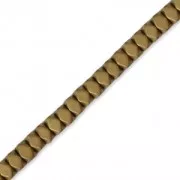 Mini-ematiti sintetiche rondelle sfaccettate 3 mm Golden Mat x cm.40