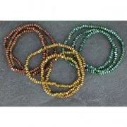 Mini-ematiti sintetiche rondelle sfaccettate 3 mm Golden Mat x cm.40