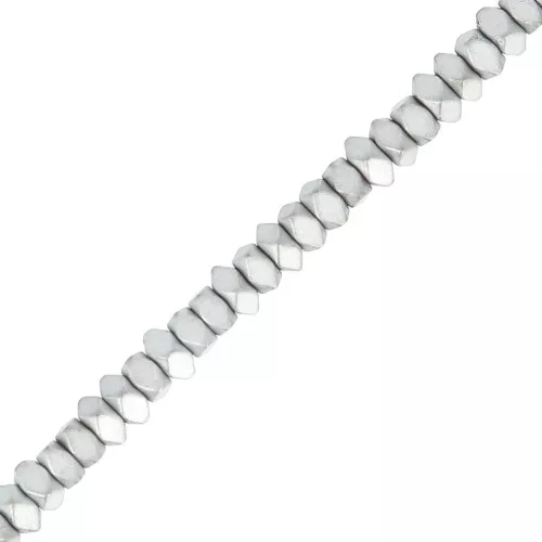 Mini-ematiti sintetiche rondelle sfaccettate 3mm Silver Mat x cm.40