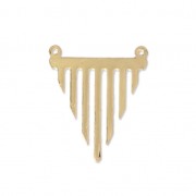 Distanziatore triangolo 2 anellini laser cut 23x27 mm dorato x1|raw }}