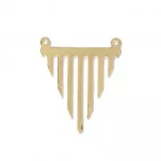 Distanziatore triangolo 2 anellini laser cut 23x27 mm dorato x1