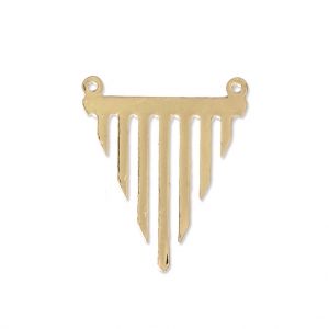 Distanziatore triangolo 2 anellini laser cut 23x27 mm dorato x1