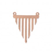 Intercalaire triangle 2 anneaux découpe laser 23x27 mm oro rosa x1
