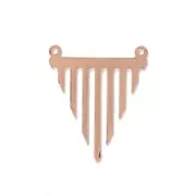 Intercalaire triangle 2 anneaux découpe laser 23x27 mm oro rosa x1