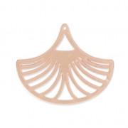 Pendente traforato forma ventaglio laser cut 25x30 mm - dorato rose x2|raw }}