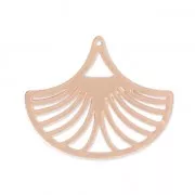Pendente traforato forma ventaglio laser cut 25x30 mm - dorato rose x2
