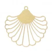 Pendente traforato foglia tropicale laser cut 37x39 mm - dorato x2