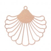 Pendente traforato foglia tropicale laser cut 37x39 mm - oro rosa x1|raw }}