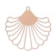 Pendente traforato foglia tropicale laser cut 37x39 mm - oro rosa x1